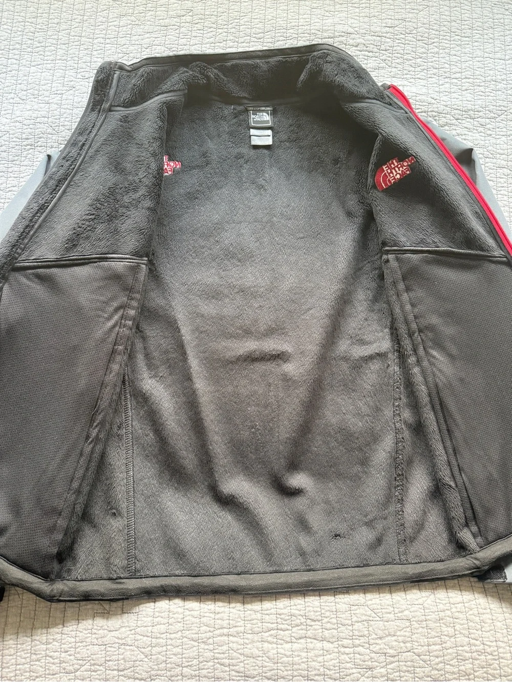 North Face Men’s Apex Bionic Softshell Jacket Small Gray Black Red